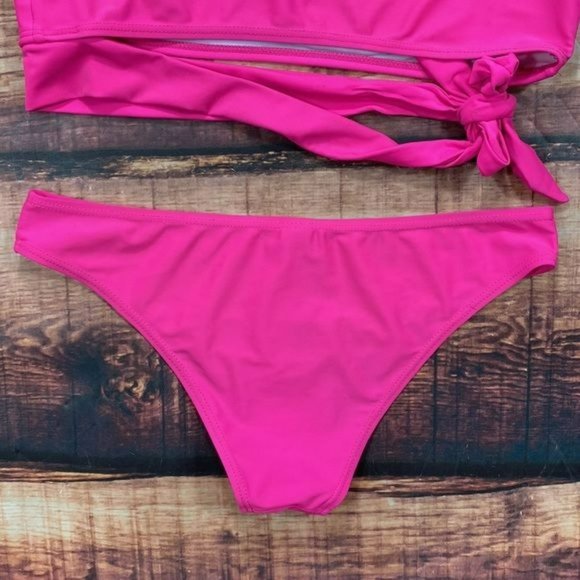 RELISTED One Shoulder Bikini Pink Swim Suit - Picture 7 of 9